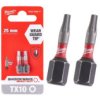 Bity Udarowe Do Wkrętarki Torx Tx10 25Mm 1/4 Shockwave 2Szt Milwaukee
