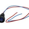 Kontrolka; KLP10B/24V; 13mm; podświetlenie LED 12-24V; niebieski; z przewodem; czarny; IP20; LED 10mm; 30mm; Elprod; RoHS