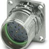 Surface mount socket, M23, 17 pole, crimp connection, standard/ONECLICK quick locking system, straight, 1629081