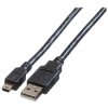 Roline 11.02.8708 USB cable Black 0.80 m USB-A plug to Mini-A plug Shielded