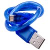 Blue USB Cable for USB A to USB Micro B, with USB 2.0