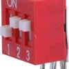 DIP switche, 3 pole, angled, 25 mA/24 VDC, NDA-03-V