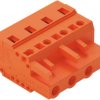 Socket header, 4 pole, pitch 7.62 mm, angled, orange, 231-704/026-000
