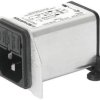 IEC plug C14, 50 to 60 Hz, 2 A, 250 VAC, 2 W, 4 mH, faston plug 6.3 mm, DA22.2111.11