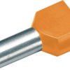 Cimco 187732 Podwójna końcówka Zw.Aderendh. 2x0,5mm² x 8mm, orange, z częściową izolacją , 0.5 mm² x 8 mm, 100 szt.
