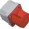 Gniazdo tablicowe z puszką 32A 4P 400V czerwone IP44 324-6p