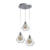 Lampa Wisząca Loftowa 3X E27 Foskal Silver