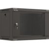 Szafa instalacyjna rack wisząca 19 6u 540x350 czarna drzwi przeszklone lanberg (flat pack) WF03-5306-10B