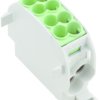 Potential distribution terminal, screw connection, 1.5-16 mm², 1 pole, 152 A, green, 1560650000
