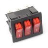 Wyłącznik kołyskowy, potrójny RS203-6C3R - 250V/16A - czerwony