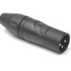 Złącze XLR 3 -pinowe Montaż na kablu XLR Męski Czarny