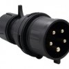 Wtyczka siłowa czarna 32A 5p - bolców estradowa F7.0160