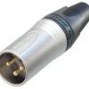 XLR plug, 3 pole, gold-plated, 2.5 mm², AWG 14, metal, NC3MXX-HE