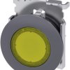 Przycisk, Ø 38mm, IP66, IP67, IP69K, kolor: Żółty, Siemens, SIRIUS ACT 3SU10