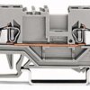 2-wire feed-through terminal, spring-clamp connection, 0.08-1.5 mm², 1 pole, 18 A, 8 kV, gray, 279-901