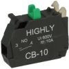 Styk pomocniczy; CB-10 NO; 3A; 240V AC; 1,1A; 240V DC; czarny; plastik; zwierny; panelowe 22mm; Highly; RoHS
