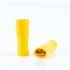 Insulated flat plug sleeve, 2.8 x 0.5 mm, 4.0 to 6.0 mm², AWG 12 to 10, brass, tin-plated, yellow, BYB-4-07F5061