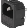 Combination element plug C14, 3 pole, snap-in, plug-in connection, black, 6200.4325
