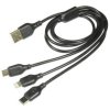 Kabel USB micro + typ-C + iPhone 1.0m NB103 2.1A czarne