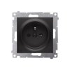 Simon 54 Gniazdo wtyczkowe z uziemieniem i przesłonami (moduł) 16A 250V szybkozłącza, czarny mat DGZ1CZ.01/49