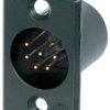 XLR panel plug, 6 pole, gold-plated, 1.0 mm², AWG 18, zinc die casting, NC6MP-B