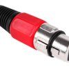 Wtyk mikrofonowy żeński XLR 3-pin czerwony
