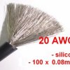 20 AWG Flexible Tinned Copper Silicone Wire - 100 Wires - 0.5 mm2 - Black