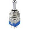 Toggle switch, metal, 2 pole, latching, On-On-On, 4 A/30 VDC, silver-plated, 12144A