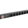 LISTWA ZASILAJĄCA RACK PDU PRO 19 LANBERG 1U 16A 7X SCHUKO SPD-3MP 2M CZARNA