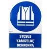 Samoprzylepna tabliczka ostrzegawcza /Stosuj kamizelkę ochronną z podpisem/ IM/015/1/C1/F