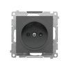 Simon 55 Gniazdko wtyczkowe bez uziemienia z przesłonami (moduł) 16 A, 250 V~, szybkozłącza Grafitowy mat TG1CZ.01/116