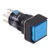 AL6Q-A24PSC Blue 16mm 24V Latching Square illuminated Push Button Switch IP65 DPDT