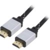 Kabel HDMI, wtyk z obu stron, tekstylny, czarny, 30AWG, dł. przewodu: 1m CCB-HDMIL-1M