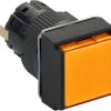Signal light, illuminable, waistband square, orange, front ring black, mounting Ø 16 mm, XB6ECV8BP