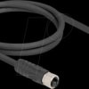 80528 M12 Cable L-coded 4 pin male right angled to female straight PUR