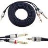 Kabel Jack 3,5 - 2x Jack 6,3 5m Wtyk Stereo/2xWtyk mono, MK71 VITALCO