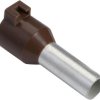 Insulated wire end ferrule, 10 mm², 28 mm long, NF C 63-023, brown, DZ5CA103