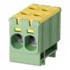 Listwa zaciskowa 2-torowa Al/Cu 2,5-35mm2 na szynę TH35 żółto-zielony FJ-E35/2/D HEDO