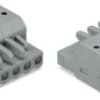 Socket header, 2 pole, pitch 5 mm, angled, gray, 2231-102/026-000