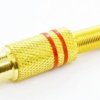 Gniazdo RCA (chinch) lutowany na przewód złoty czerwony 5,6mm