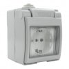 Gniazdo pojedyncze schuko natynkowe IP55 hermetyczne szare 1570.D M-L 4121