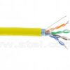 Kabel FTP (F/UTP), skrętka, kat5E, drut, wewnętrzny, żółty, LSOH, 4x2x24 AWG, 305m