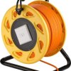 Przedłużacz bębnowy teleinformatyczny S/FTP kat.7A 4x2xAWG23 LSZH pomarańczowy 90m 58938