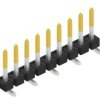 Pin header, 9 pole, pitch 2.54 mm, angled, black, SLLP5SMD0669S