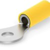 Insulated ring cable lug, 2.6-6.6 mm², AWG 12 to 10, 6 mm, M6, yellow, 130205