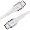 Intenso Kabel USB USB 2.0 Złącze męskie USB-C®, Złącze męskie USB-C® 1.50 m biały oplot materiałowy 7901002