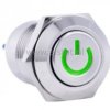 Przycisk wandal.stabilny12mm LED ziel.12V POWER