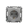 Gniazdo schuko, srebrne aluminium, Sedna Design i Elements SDD113025