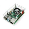 Obudowa do Raspberry Pi 4B/3B+/3B/2B otwarta z wentylatorem - przezroczysta