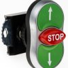 Przycisk, IP66, kolor: Zielony/czerwony/zielony, BACO, BACO